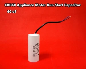 CBB60 AC Appliance Motor Run Start Capacitor Wire Lead 60uF 400V/450V/500V G80C - Picture 1 of 7