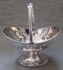 N. Harding & Company Coin Silver Sweetmeats or Sugar Basket with Grape Repousse