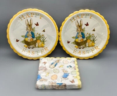 Peter Rabbit Easter Napkins and Plates 32 each Beatrix Potter by Meri Meri New - Image 1 of 4