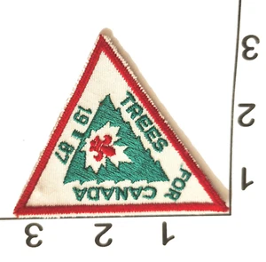 1987 Trees for Canada Vintage Embroidered Triangle Canvas Patch Maple Leaf Fleur - Picture 1 of 1