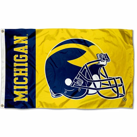 Michigan Team University Wolverines Football Helmet Large Outdoor Flag Cover