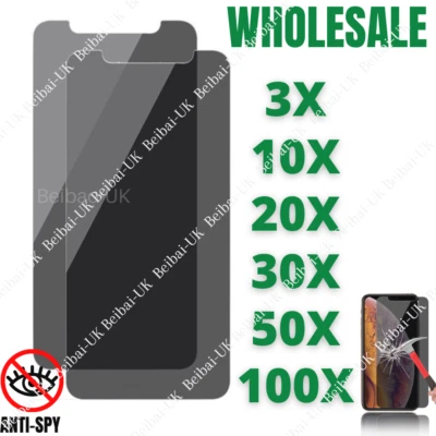 Wholesale Lot Privacy Screen Protector Tempered Glass For iPhone 16 17 13 12 11 - Image 1 of 4