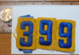 BSA Yellow felt Unit Numeral Numbers "399", (3pieces) - Picture 1 of 1
