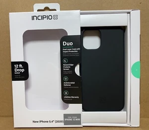 iPhone 12 Mini Case Black - Incipio Duo Slim Dual Layer Soft Touch Finish - Picture 1 of 4