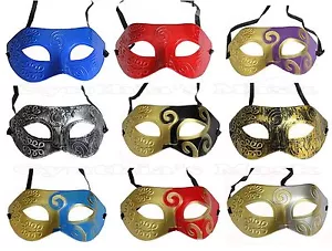 Wholesale 12pcs Roman Greek Men’s Venetian Masquerade Mask Assorted Color New - Picture 1 of 9