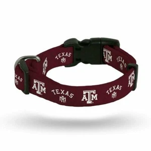 TEXAS A&M AGGIES PET DOG ADJUSTABLE COLLAR SMALL LARGE - Picture 1 of 1