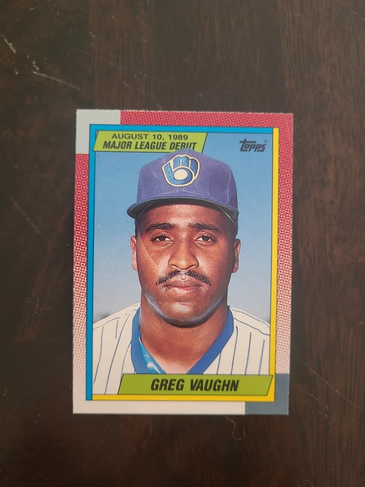 1989 Topps Major League Debut Greg Vaughn RC #128 Milwaukee Brewers Rookie - Image 1 of 1