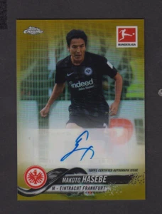 2018-19 Topps Chrome Bundesliga #21 Makoto Hasebe 10/50 Autograph Autogramm Gold - Picture 1 of 2
