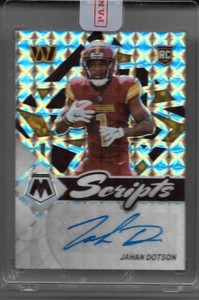 2022 Panini Mosaic Rookie Scripts Jahan Dotson #RS-JD Rookie Auto Autograph RC