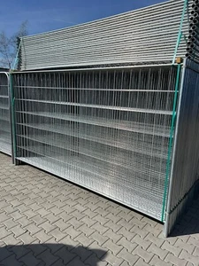Bauzaun Feuerverzinkt 345x200cm | Mobilzaun | 26m | 8 Elemente | Neu - Bild 1 von 6