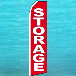 STORAGE FLUTTER FLAG Tall Curved Advertising Feather Swooper Wind Banner Sign - Picture 1 of 5