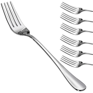 6 New Stainless Steel Cutlery Dining Table Forks Pastry Dinner Forks Heavy Duty - Picture 1 of 11