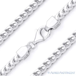Brazalete de cadena Franco Pesce de 4,2 mm de plata de ley 925 y rodio Italia - Imagen 1 de 2