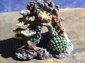 Fish Tank Decoration Coral Reef Plastic Cave By Harome 2000 6.5"Wx5"T - Picture 1 of 9