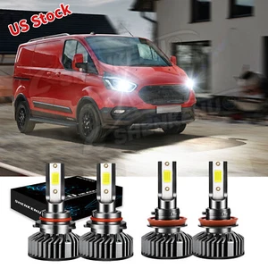 For Ford Transit 150 250 350 2015-19 Combo 9005 H11 LED Headlight Bulb Kit 6000K - Picture 1 of 12