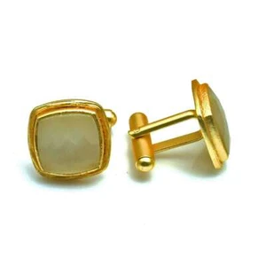 Opalite Gemstone Handmade Man"s Copper Plated Cufflinks Jewelry CF 1055 - Picture 1 of 1