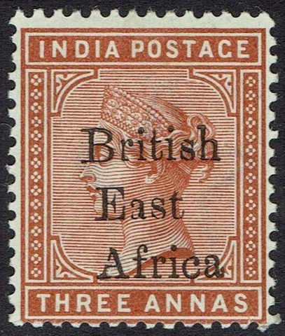 BRITISH EAST AFRICA 1895 QV INDIA OVERPRINTED 3A Cover