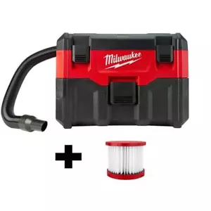 Milwaukee Vacuum M18 18V 2 Gal Li-Ion Cordless Wet Dry Extra Wet Dry HEPA Filter - Picture 1 of 10