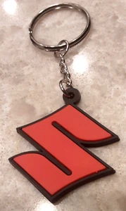Key Chain, Suzuki Red "S" Logo - Soft Rubber  990A0-19113  Genuine OEM - Picture 1 of 3