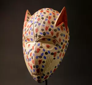 African wood mask antiques Face Hand Carved Vintage Wall Hanging Lega Mask-G1037 - Picture 1 of 24