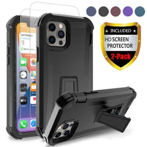 Case + 2 Screen Protector for iPhone 12 11 Pro Max 6S 7 8 Plus SE XR Hard Cover - Picture 1 of 32