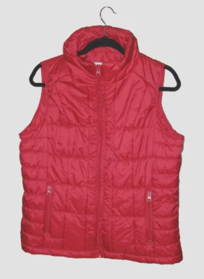 Chaleco rojo New York Company para mujer talla M acolchado con cremallera informal bolsillos con cremallera cuello alto Foto 1 de 4