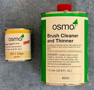 Osmo Polyx-Oil 3011 Clear Gloss 0.125 liter and Brush Cleaner/Thinner 1 liter - Picture 1 of 2