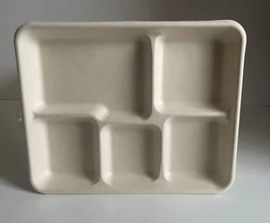 100/400 - 5 Fach Mittagessen Tablett Teller 10" x 8" BBQ, Schule Stabil Kompostierbar - Bild 1 von 10