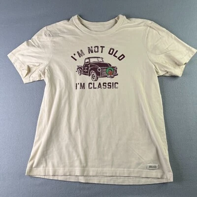Life IS Good Crusher T Shirt Large Ivory Im Not Old IM CLassic Car Graphic Mens - Image 1 of 4