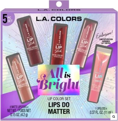 L.A. COLORS 5pc All Is Bright Lip Color Set, Lips Do Matter - Image 1 of 4