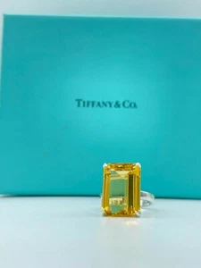 Anillo Tiffany & Co. Plata de Ley 925 Cóctel Citrino Brigas Talla 8.5 - Imagen 1 de 4