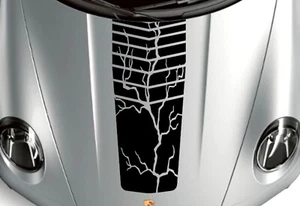Calcomanía de vinilo de 16" con capucha Lightning a rayas de carreras (se adapta a todo tipo de Porsche) - Imagen 1 de 24