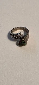 Turquoise Olivine Peridot Silver Ring Size 5.5 - Picture 1 of 7