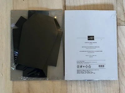 Stampin Up 黑色棺材零食盒 12 万圣节收藏包 — 第 1/3 张图片