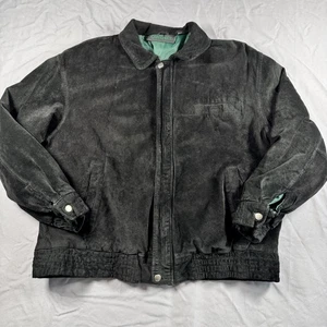 Chaqueta Bomber Vintage Gamuza Cuero Mujer M Negra Forrada Benson & Hedges Años 90 - Imagen 1 de 7