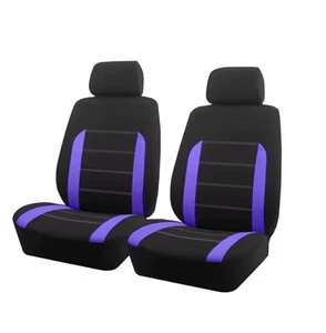 4 Piece Universal Car Front Seat Cover Set Purple/Black - Picture 1 of 6