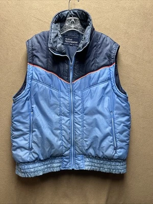 Vintage Men's JCPenney Active Sportswear Blue Puffer Vest Large Hipster Grandpa - Image 1 of 4