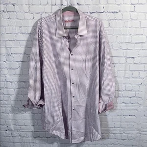 Robert Graham Herren Button Down Flip Manschette Geometrisches Muster Lila Gr. 34/35 Big - Bild 1 von 8