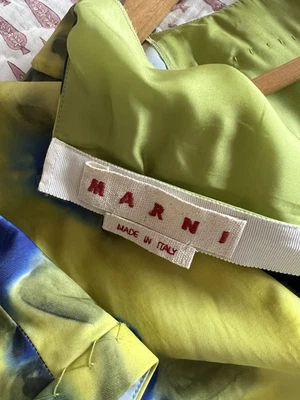 Marni Midi Dress - Bold Floral Print - Elegantly Pleated Cocktail Dress - Image 1 of 4