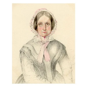 Louisa C. Paris, Portrait of a Lady in a Bonnet – 1848 watercolour painting - Picture 1 of 3