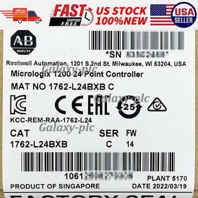 New AB 1762-L24BXB  MicroLogix 1200 24 Point Controller 1762L24BXB US Free Tax - Image 1 of 2