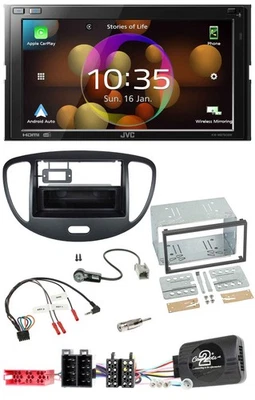 JVC DAB Lenkrad 2DIN Bluetooth USB Autoradio für Hyundai i10 2009-2013 schwarz - Bild 1 von 4