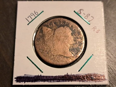 1796 Liberty Cap Large Cent, S-87 R3 - AG Details - Image 1 of 3