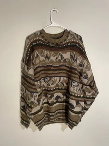 Vintage Tosani Coogi Style 3D Knit Sweater Pull Over Made in Canada Men’s XLT - Bild 1 von 8