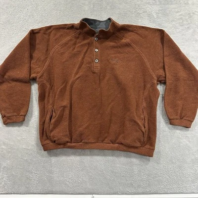 Suéter Recto 1/4 Botón Hombres XXL Naranja Manga Larga Hecho en EE. UU. Suelto Y2K Foto 1 de 4