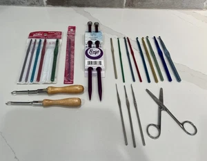 Vintage Crochet & Knitting Needle Lot & Extras - Susan Bates/Boye - Picture 1 of 15