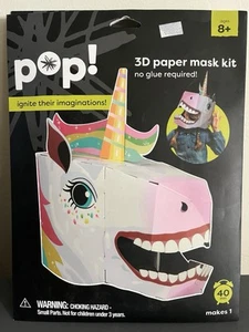 Pop! 3D Paper Pre Cut Mask Unicorn Costume Paper Craft Model Mask Age 8+ - Picture 1 of 4