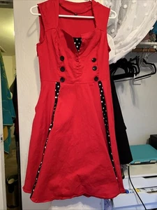 Retro Red Polkadot Dress XXL Flare - Picture 1 of 8