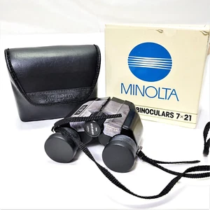 Vintage Minolta Compact Multi-Coated * 7x21 * Binoculars Box & Case Pocket Japan - Picture 1 of 7