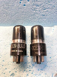 Kenrad 6SN7 6SN7GT 5692 VT-231 coppia vetro nero NOS abbinata - Foto 1 di 8